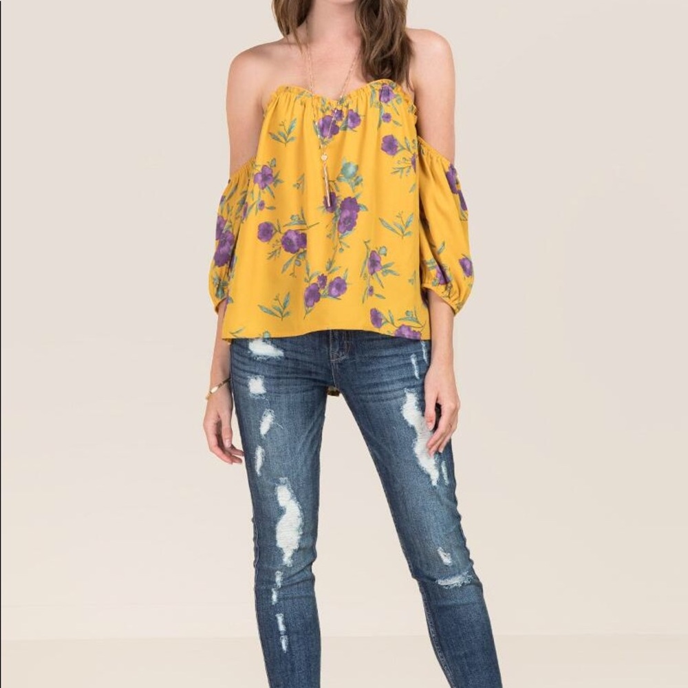 🌻 Floral Off-Shoulder Bustier Top